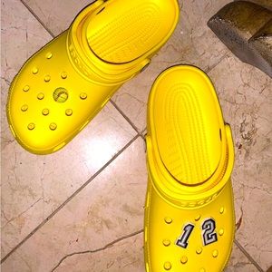 Yellow womens crocs new never worn